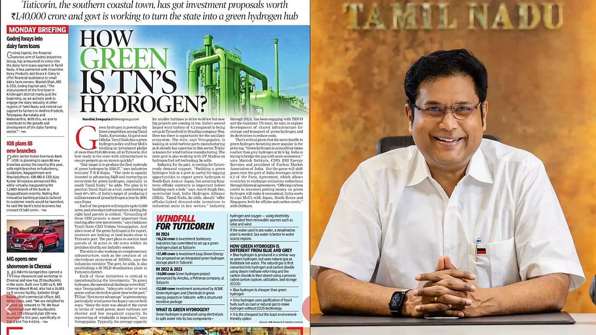 ரூ.1 லட்சத்து 40 ஆயிரம் கோடி முதலீடு... பசுமை ஹைட்ரஜன் உற்பத்தியில் சாதனை படைத்த திராவிட மாடல் அரசு !