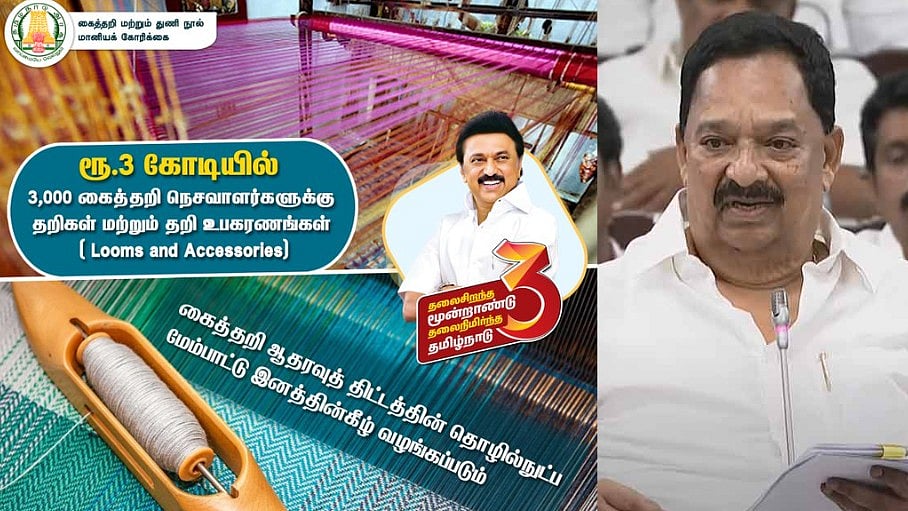 ரூ.3 கோடியில் கைத்தறி உபகரணங்கள் : நெசவாளர்களுக்கான முக்கிய அறிவிப்புகளை வெளியிட்ட அமைச்சர் ஆர். காந்தி!