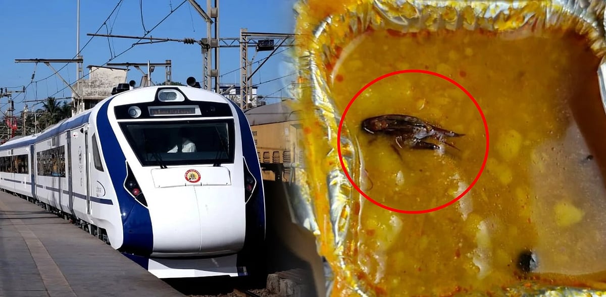 தொடரும் இரயில்வே துறையின் அலட்சியம்... வந்தே பாரத் இரயிலின் உணவில் கரப்பான்பூச்சி : பயணிகள் அதிர்ச்சி!