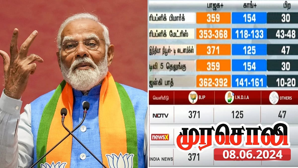 “ஒரே கம்பெனி, பல ஜெராக்ஸ் : இந்திய ஊடகங்கள் வெளியிட்டது கணிப்புகள் அல்ல; திணிப்புகள்” : முரசொலி சாடல்!