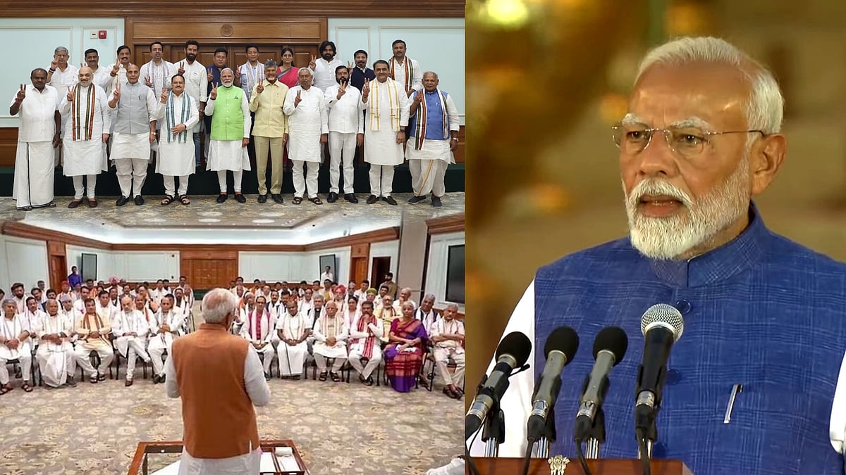 புதிய NDA கூட்டணி அரசு இன்று பதவியேற்பு... மோடி அமைச்சரவையில் எத்தனை அமைச்சர்கள் ?