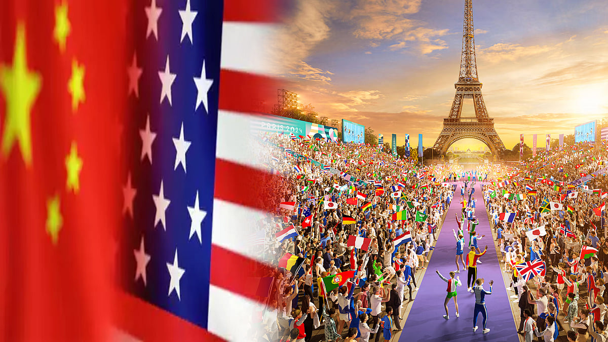 பாரிஸ் ஒலிம்பிக் : கடைசி இரு ஆட்டங்களில் நடந்த ட்விஸ்ட்... மயிரிழையில் சீனாவை வீழ்த்திய அமெரிக்கா !