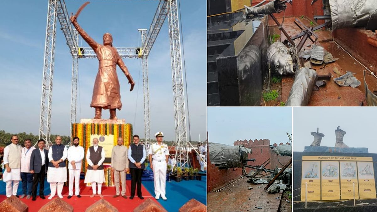 மோடி திறந்து வைத்த 35 அடி சத்ரபதி சிவாஜி சிலை... வெறும் 9 மாதத்தில் தூள் தூளானது - பின்னணி ?