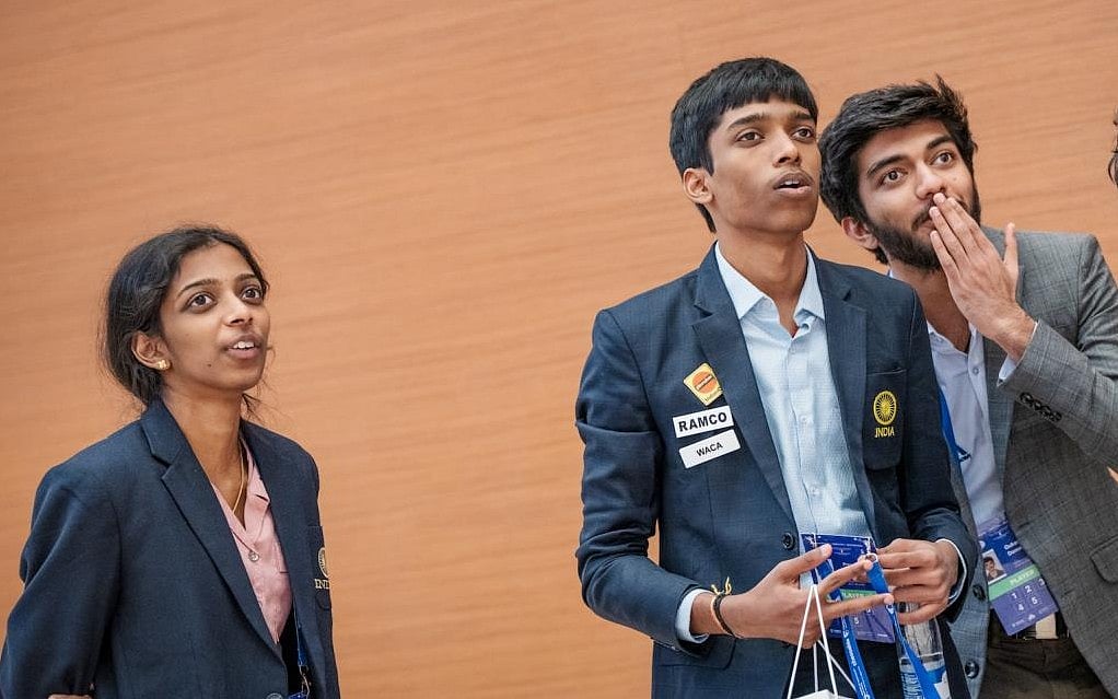 வைஷாலி, பிரக்ஞானந்தா, குகேஷ்