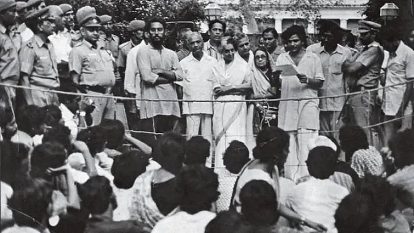 indira gandhi and yechury in emergency period