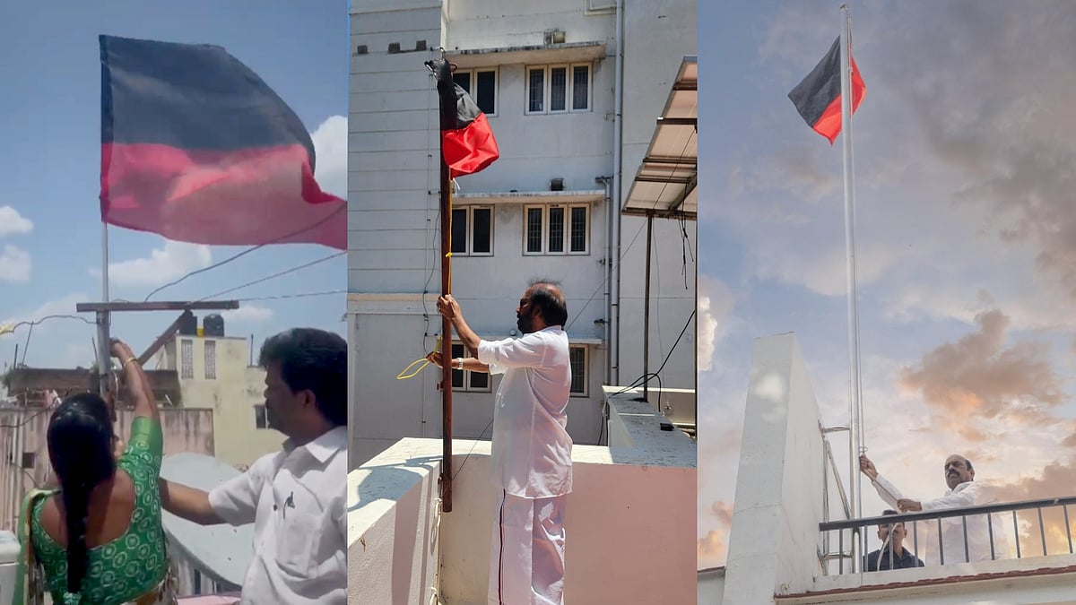 கழக பவளவிழா : முதலமைச்சர் சொன்னபடி கழக உடன்பிறப்புகளின் இல்லங்களில் பட்டொளி வீசி பறந்த இருவண்ணக் கொடி !