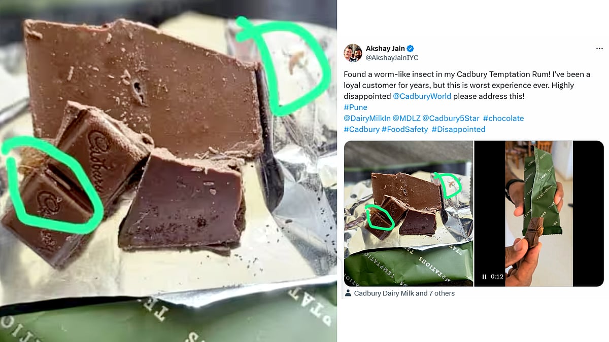 Cadbury சாக்லேட்டில் உயிருடன் நெளிந்த புழு... வீடியோ வெளியிட்டு புகார் தெரிவித்த காங். நிர்வாகி!
