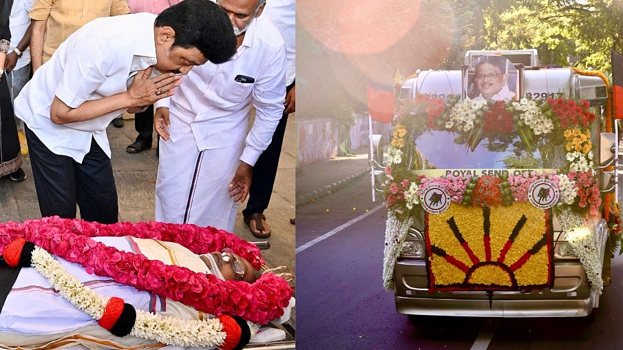 முரசொலி செல்வத்திற்கு இறுதி அஞ்சலி செலுத்திய முதலமைச்சர் மு.க.ஸ்டாலின்!