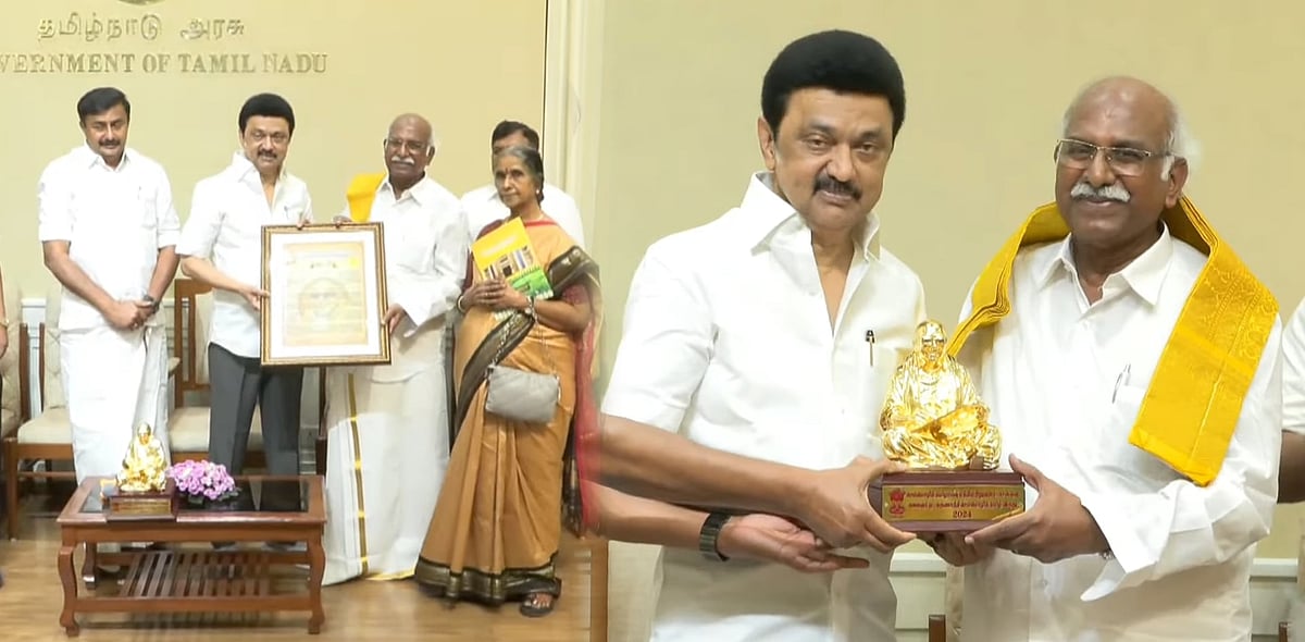 கலைஞர் மு.கருணாநிதி செம்மொழித் தமிழ் விருது : மா.செல்வராசனுக்கு வழங்கி கௌரவித்தார் முதலமைச்சர் !