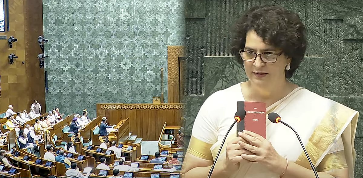 முதல் முறை எம்.பி... அரசியலமைப்பு புத்தகத்தோடு பதவியேற்றார் பிரியங்கா காந்தி!