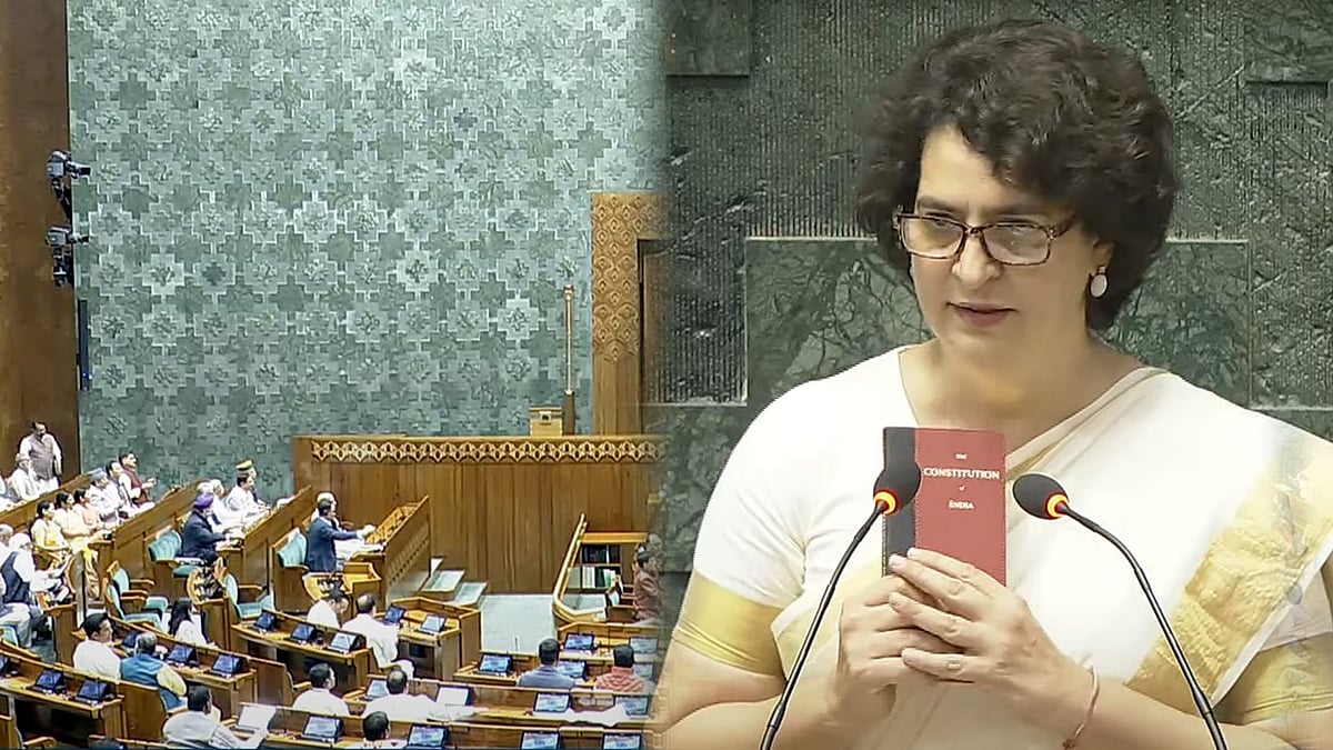 முதல் முறை எம்.பி... அரசியலமைப்பு புத்தகத்தோடு பதவியேற்றார் பிரியங்கா காந்தி!