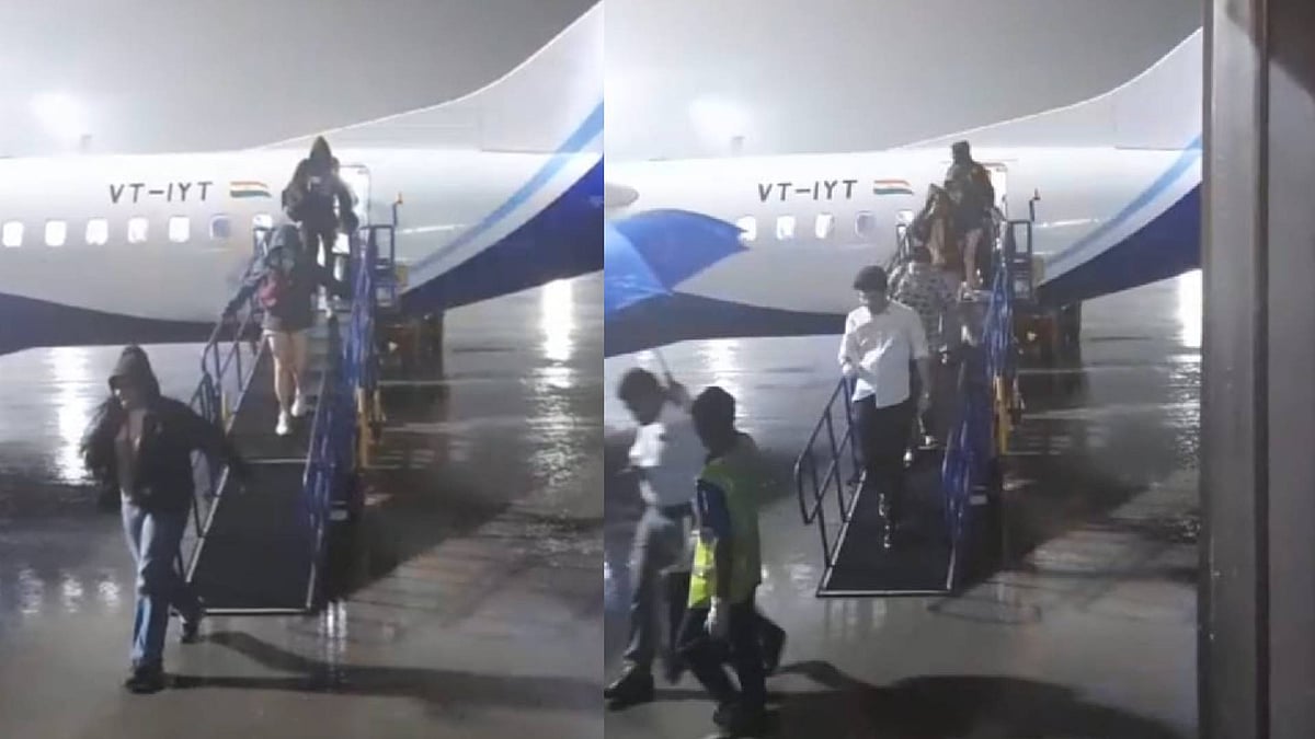 சென்னை விமான நிலையத்தில் பயணிகளுக்கு நேர்ந்த சோகம் : கொட்டும் மழையில் இறக்கிவிடப்பட்ட பயணிகள் ! 