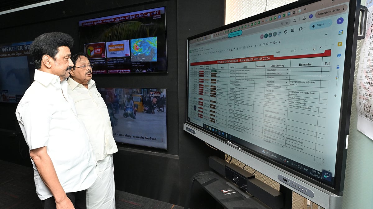 அண்ணா அறிவாலயத்தில் War Room : ஃபெஞ்சல் புயல் மீட்பு பணி குறித்து முதலமைச்சர் நேரில் ஆய்வு!