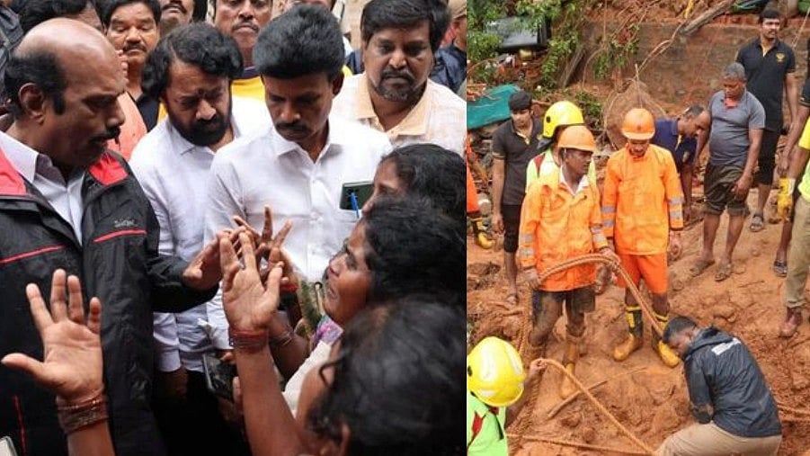 திருவண்ணாமலையில் மண் சரிவு : மீட்பு  பணிகளை துரித படுத்திய அமைச்சர் எ.வ.வேலு!