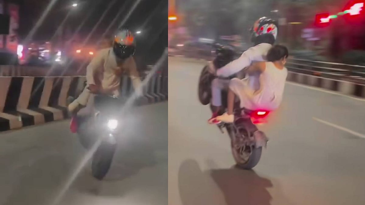 சென்னையில் நடுரோட்டில் காதலியுடன் பைக் சாகசம் : கார் ஓட்டுநராக பணிபுரியும் வாலிபர் அதிரடி கைது ! 