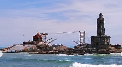 திருவள்ளுவர் சிலை வெள்ளி விழா! - கண்ணாடி கூண்டு பாலப்பணி 95% நிறைவு : அமைச்சர் எ.வ.வேலு தகவல்!