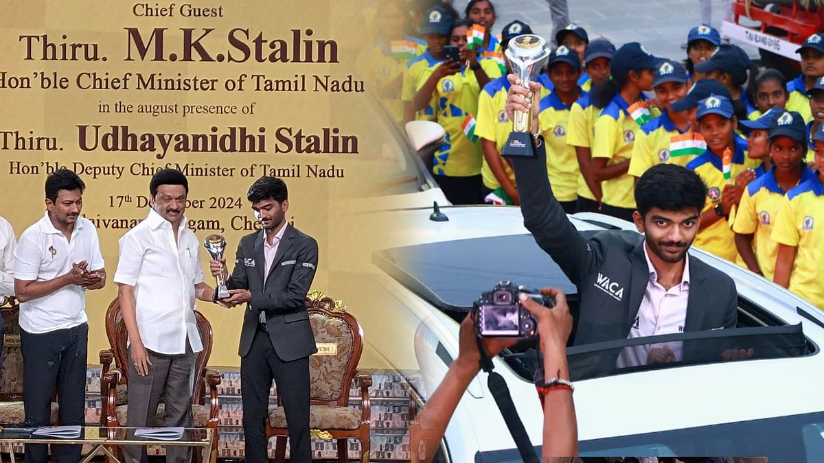 18-ல் 18... மேளதாளங்கள் முழங்க ஊர்வலமாக வரவேற்பு... உலக இளம் சாம்பியன் குகேஷுக்கு பாராட்டு விழா!