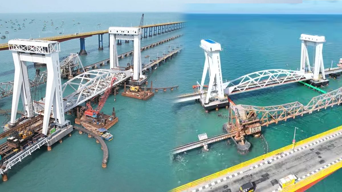 பாம்பன் பாலம் : “கடல்மீது அமைக்கப்பட்டுள்ள இந்தியாவின் முதல் செங்குத்து தூக்குபாலம்” - திறப்புக்கு தயார்!