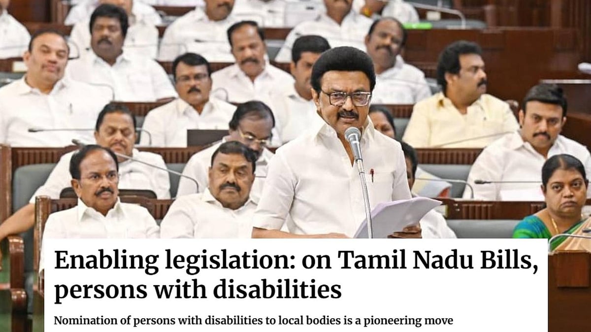 உள்ளாட்சி அமைப்புகளில் இடஒதுக்கீடு : மாற்றுத்திறனாளிகளை  தலைவர்களாக உயர்த்திய முதலமைச்சர் : The Hindu!