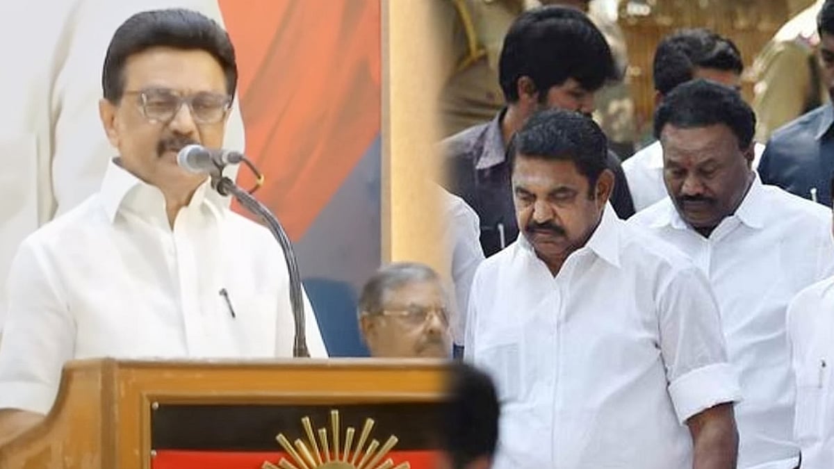 “‘தவழ்ந்த’ என்ற சொல்லால், தாமாக சிக்கிக்கொண்ட எதிர்க்கட்சியினர்!” : முதலமைச்சர் பேச்சு!