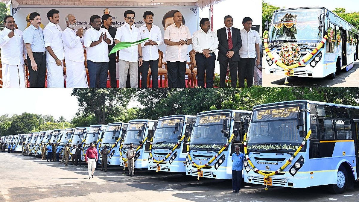 திராவிட மாடல் ஆட்சி - 5 ஆம் ஆண்டு தொடக்க நாள்: 214 புதிய பேருந்துகளின் சேவையை  தொடக்கி வைத்த முதலமைச்சர்!