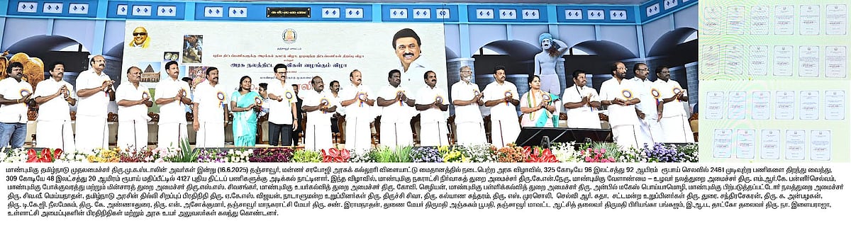 2,25,383 பயனாளிகளுக்கு நலத்திட்ட உதவிகளை வழங்கிய முதலமைச்சர் : 4127 புதிய திட்டப் பணிகளுக்கு அடிக்கல்!