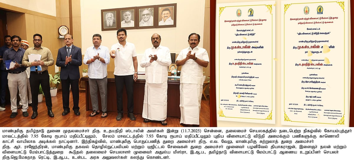 6 மாவட்டங்களில் விளையாட்டுக்காக முக்கிய திட்டங்கள்.. அடிக்கல் நாட்டினார் துணை முதலமைச்சர் - விவரம்!