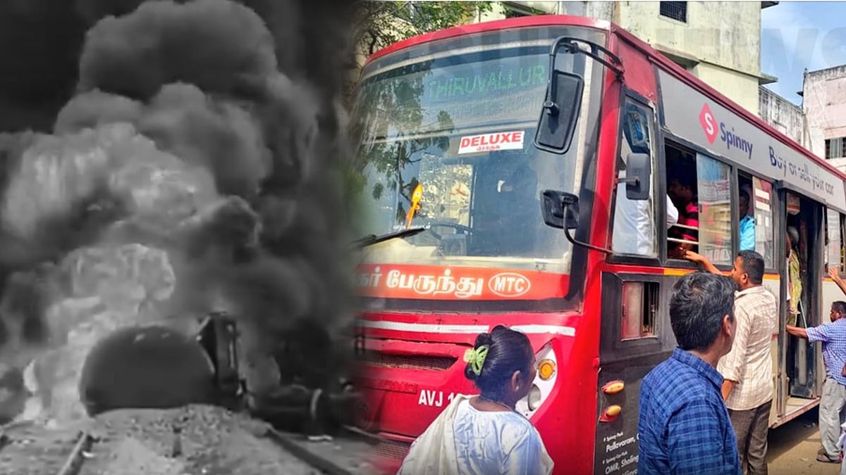 திருவள்ளூர் அருகே சரக்கு ரயில் தீ விபத்து - 5 மணிநேரமாக தொடரும் மீட்புப் பணி!