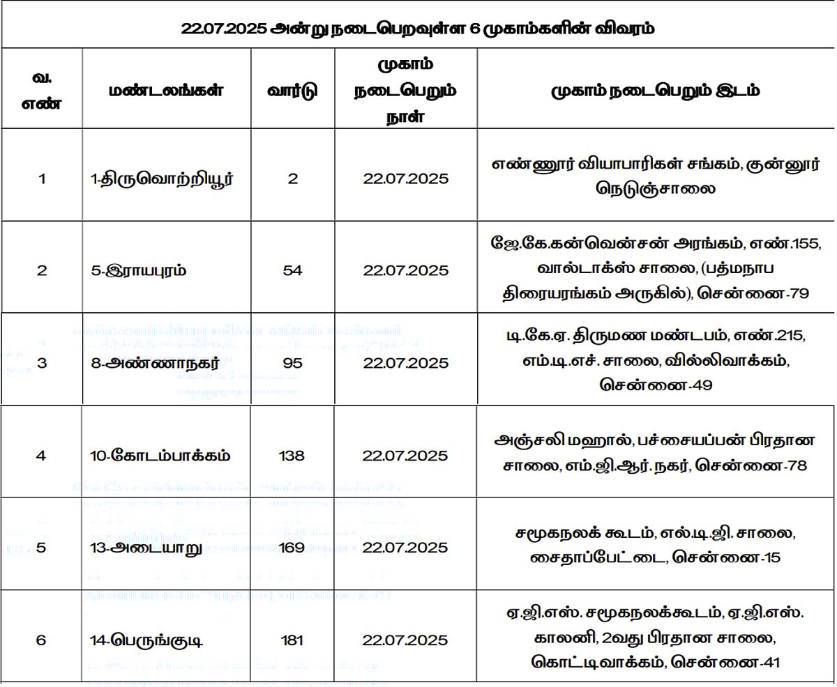 ‘உங்களுடன் ஸ்டாலின்’ திட்டம்.. சென்னையில் முகாம்கள் நடைபெறும் நாள், இடங்கள் என்ன?- முழு விவரம் உள்ளே!