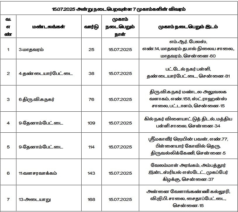 ‘உங்களுடன் ஸ்டாலின்’ திட்டம்.. சென்னையில் முகாம்கள் நடைபெறும் நாள், இடங்கள் என்ன?- முழு விவரம் உள்ளே!
