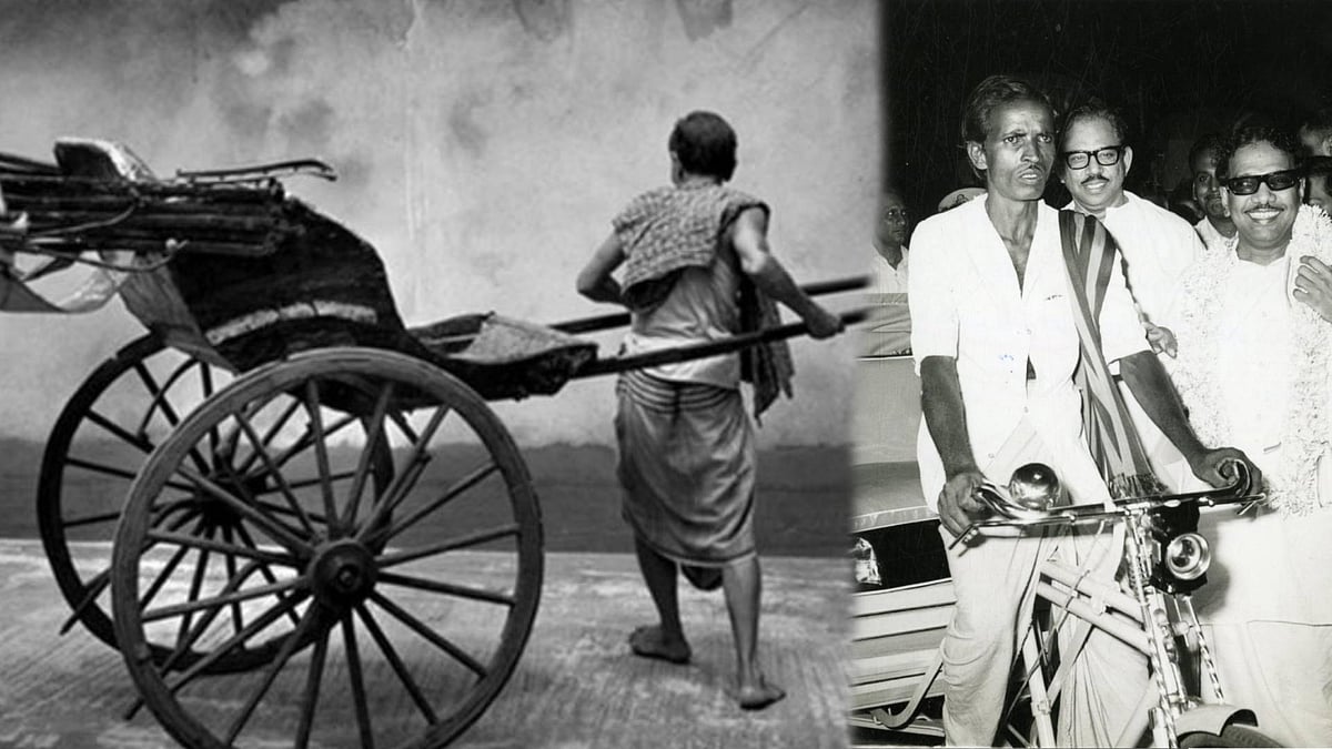 மகாராஷ்டிராவில் இப்போதுதான் தடை : தமிழ்நாட்டில் 50 ஆண்டுக்கு முன்பே கை ரிக்‌ஷாவை ஒழித்த கலைஞர்!