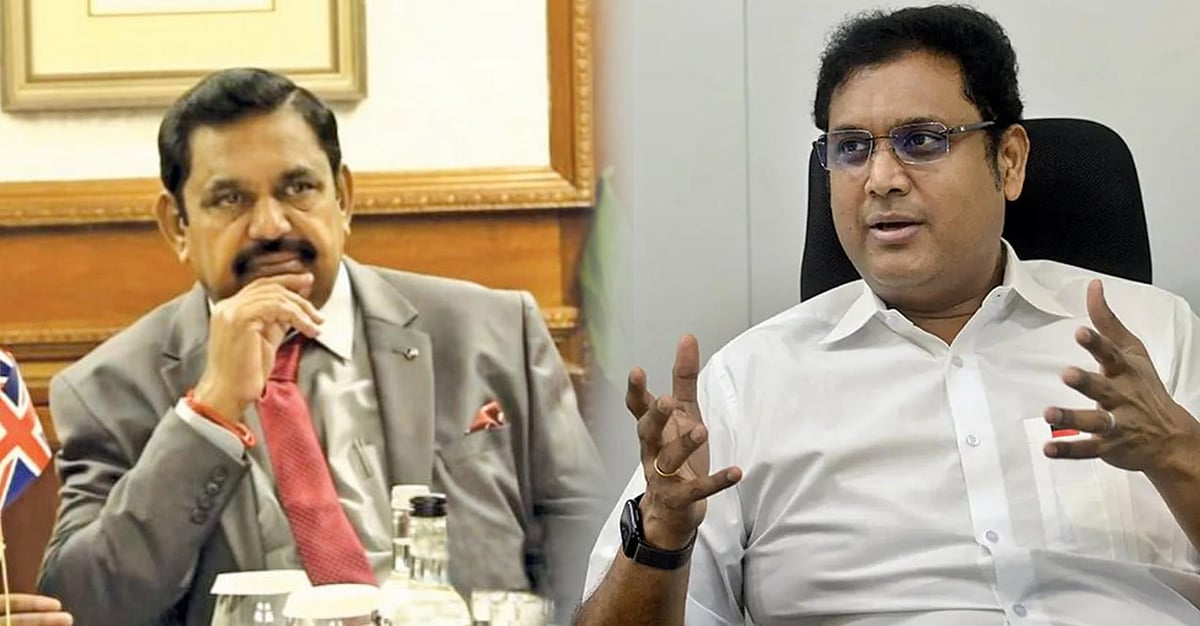 கோமாவில் இருந்து திடீரென விழித்தது போல பேசும் பழனிசாமி - அமைச்சர் டி.ஆர்.பி ராஜா விமர்சனம் ! 