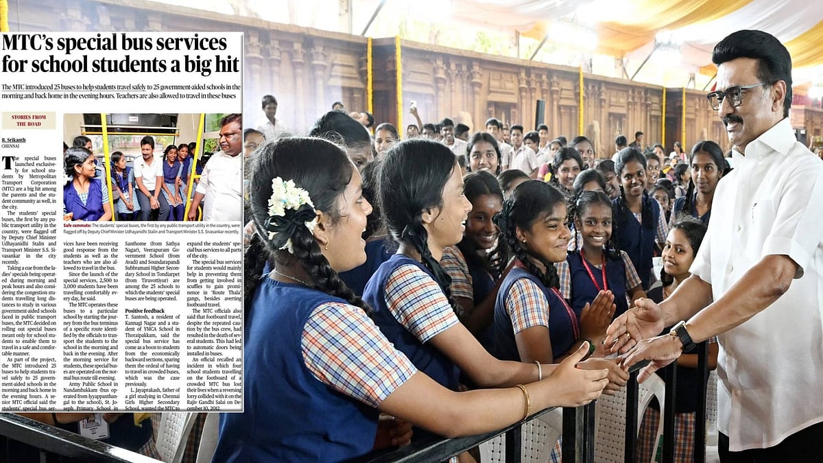 “திராவிட மாடல் ஆட்சியில் ‘மாணவர் மட்டும்’ சிறப்புப் பேருந்துகள்!” : முதலமைச்சர் மு.க.ஸ்டாலின் பெருமிதம்!