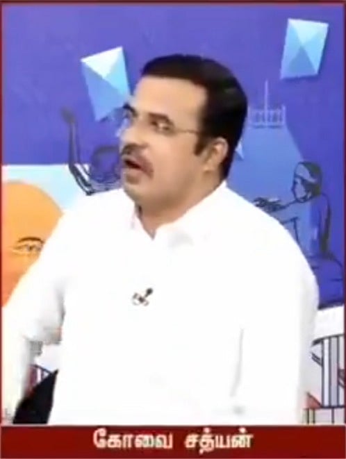 SIR விவகாரம் : பொது விவாதத்தில் நாராச பேச்சு.. அதிமுக நிர்வாகி கோவை சத்யனுக்கு குவியும் கண்டனம் - விவரம்!