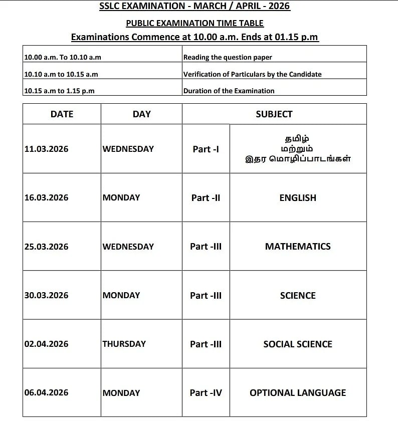 10, 11, 12-ம் வகுப்புகளுக்கான பொதுத்தேர்வு அட்டவணை வெளியீடு.. தேர்வு தேதி என்ன? - முழு விவரம்!