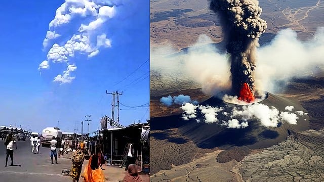 வெடித்த எத்தியோபியா எரிமலை : 12 ஆண்டுகளில் முதல் முறை - இந்தியாவை நோக்கி நகரும் கருமேகங்கள்!