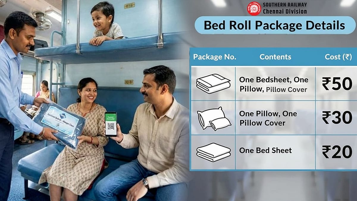 இரயில் பயணிகள் கவனத்திற்கு.. Sleeper கோச்சிலும் இனி தலையணை, போர்வை.. தெற்கு இரயில்வே முக்கிய அறிவிப்பு!