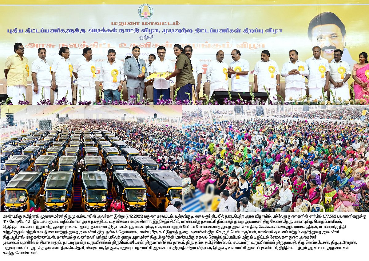 திட்டப் பணிகள் திறப்பு முதல் 1.77 லட்ச பேருக்கு நலத்திட்ட உதவிகள் வழங்கல் வரை... மதுரையில் முதலமைச்சர்!