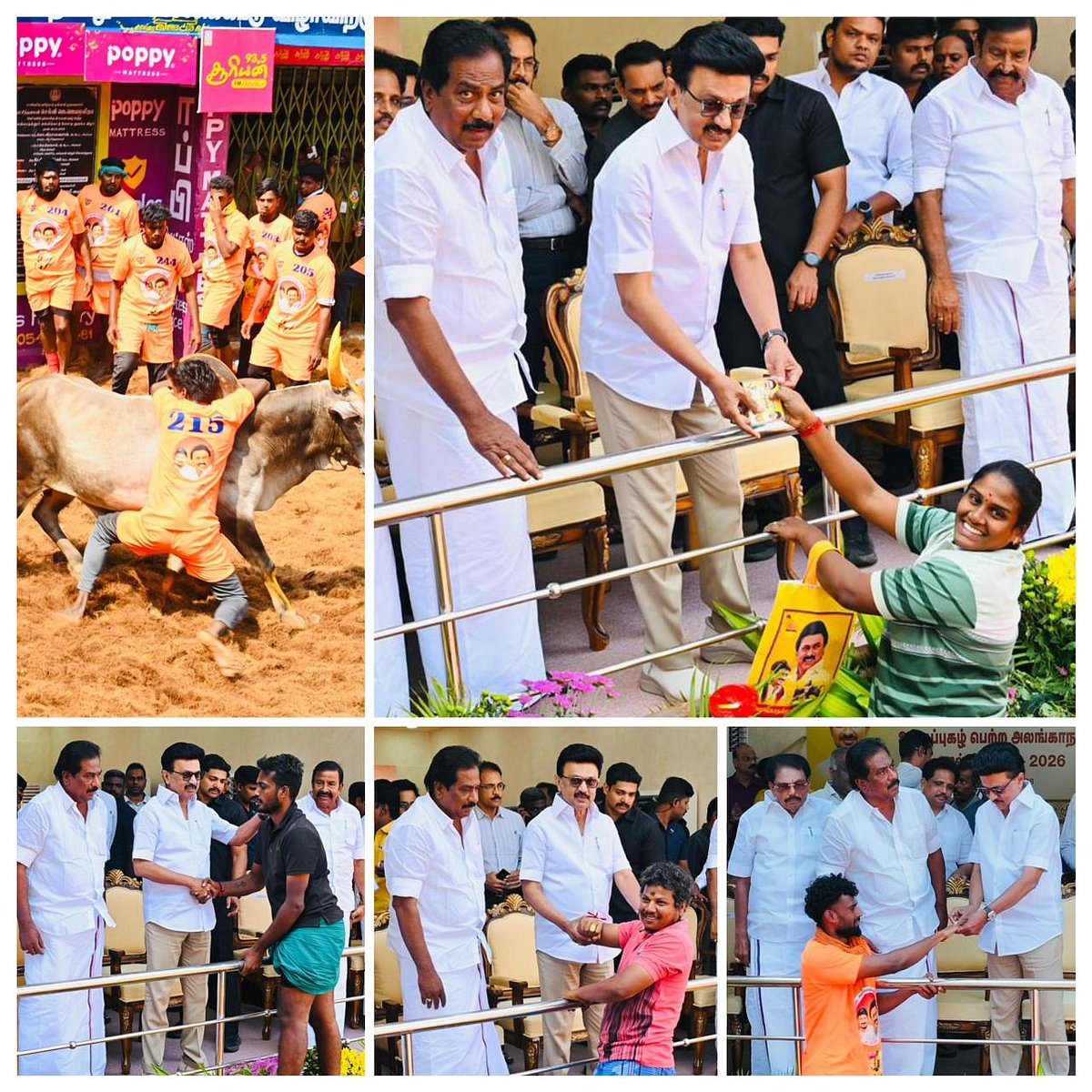 மதுரை அலங்காநல்லூரில் முதலமைச்சர் மு.க.ஸ்டாலின்! : வீரர்கள் மற்றும் காளை உரிமையாளர்களுக்கு பரிசு!