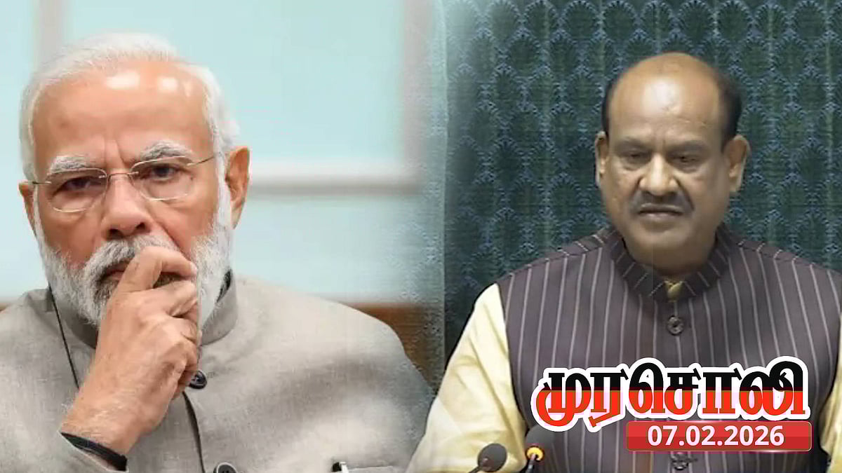 “ஓம் பிர்லாவின் நிழலில் ஒதுங்கிய மோடி..” : பிரதமரை கடுமையாக சாடிய ‘முரசொலி’ !