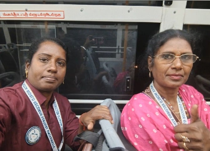 கன்னியாகுமரி to சென்னை.. 6 நாட்கள் மகளிர் விடியல் பேருந்துகளில் பயணம்... பிரமிக்க வைத்த 2 பெண்கள்!
