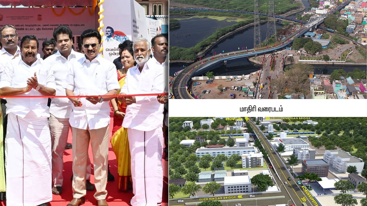 கொருக்குப்பேட்டை மேம்பாலம் திறப்பு... எண்ணூர் மேம்பாலத்துக்கு அடிக்கல்.. ஒரே நேரத்தில் அசத்திய முதல்வர்!