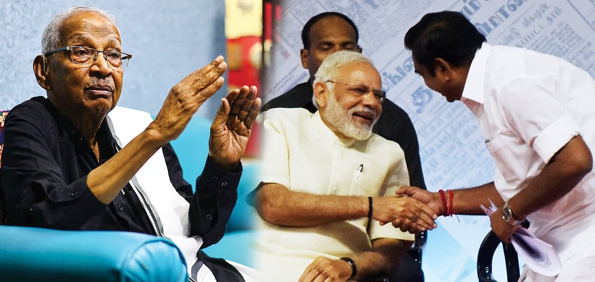 “டில்லி சரணம் பாடி பழனிசாமி.. அதிகார பங்கிற்கு ஒரு கட்சியும் ஏறிட்டு பார்க்கவில்லை..” - கி.வீரமணி தாக்கு!