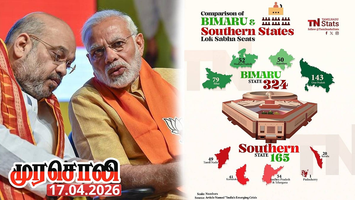 ”குறையும் தென் மாநிலங்களின் பிரதிநிதித்துவம்.. பாகுபாடு காட்டும் பாஜக” : முரசொலி தலையங்கம் விமர்சனம்!