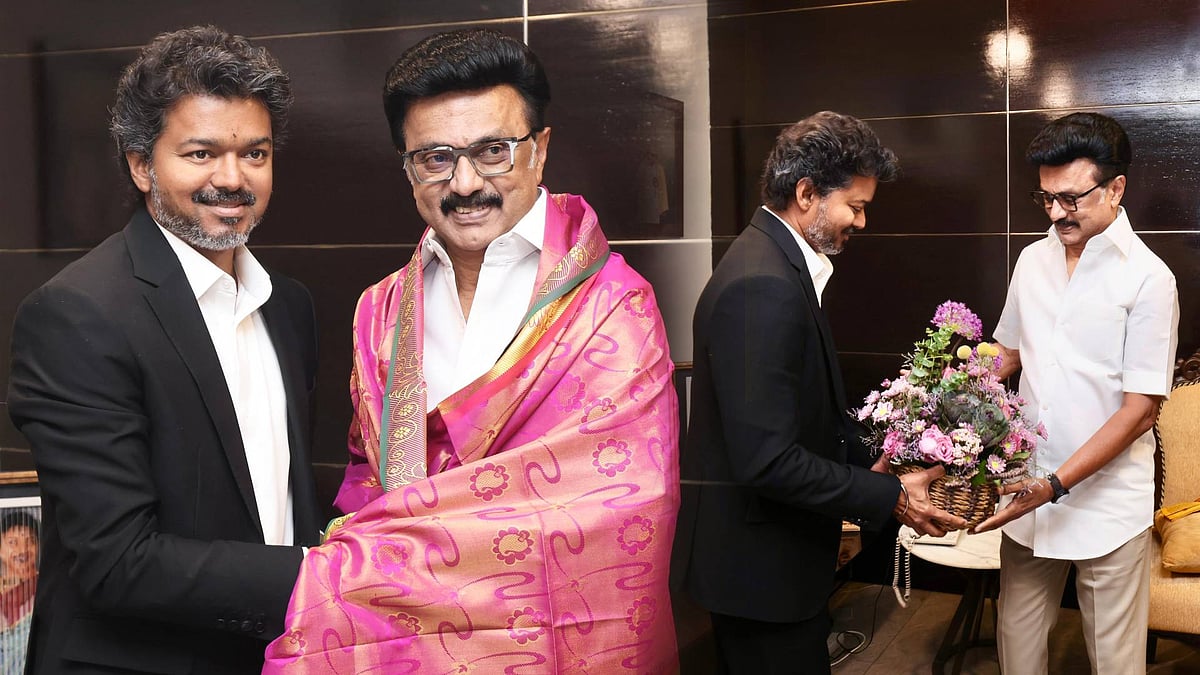 தி.மு.க தலைவர் இல்லத்திற்கு நேரில் சென்ற முதலமைச்சர் விஜய்! : ஆரத்தழுவி வரவேற்ற மு.க.ஸ்டாலின்!