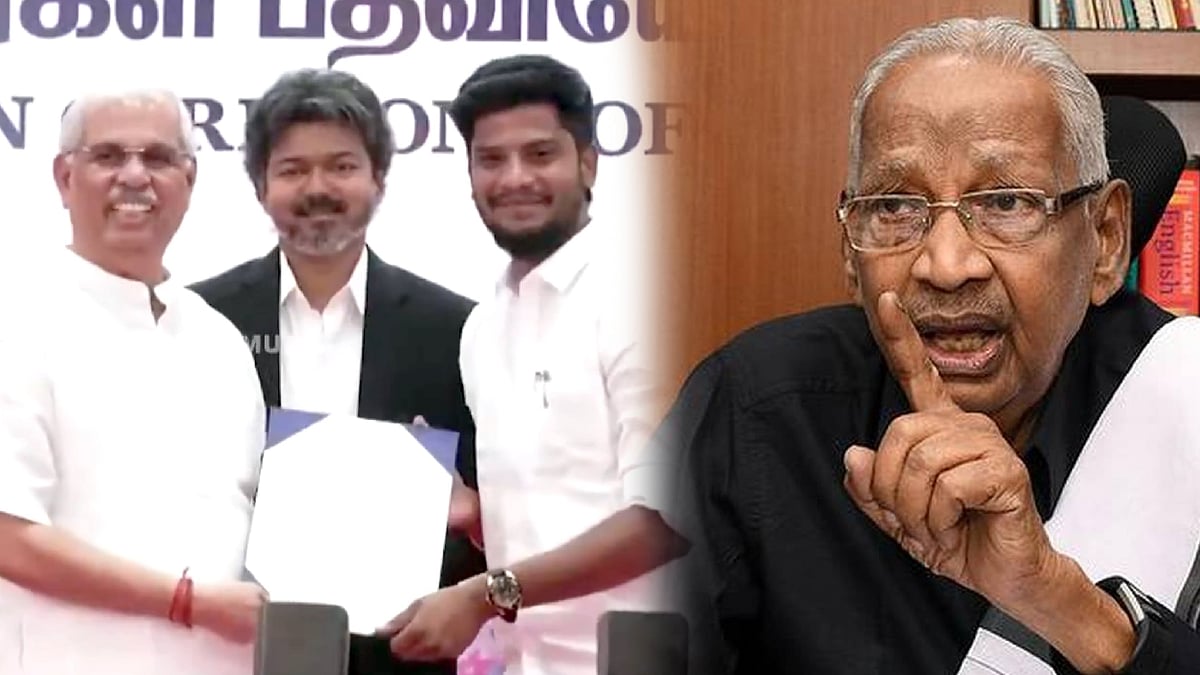 சமூகநீதித் தேரைப் பின்னுக்குத் தள்ளுவதா? : விஜய்க்கு தி.க. தலைவர் ஆசிரியர் கி.வீரமணி கேள்வி!