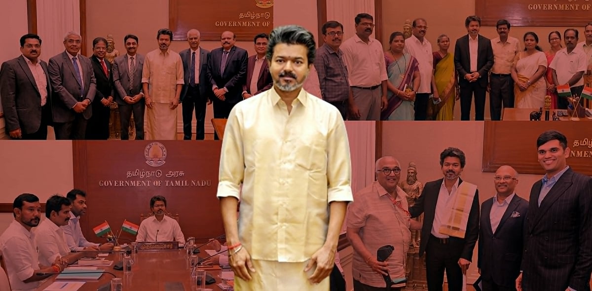 ‘சிங்கப்பெண் திட்டம்’ ரத்தான நாளில்... பட்டு வேட்டி - சட்டையில் கலக்கிய ‘போட்டோ’ முதல்வர் விஜய்!