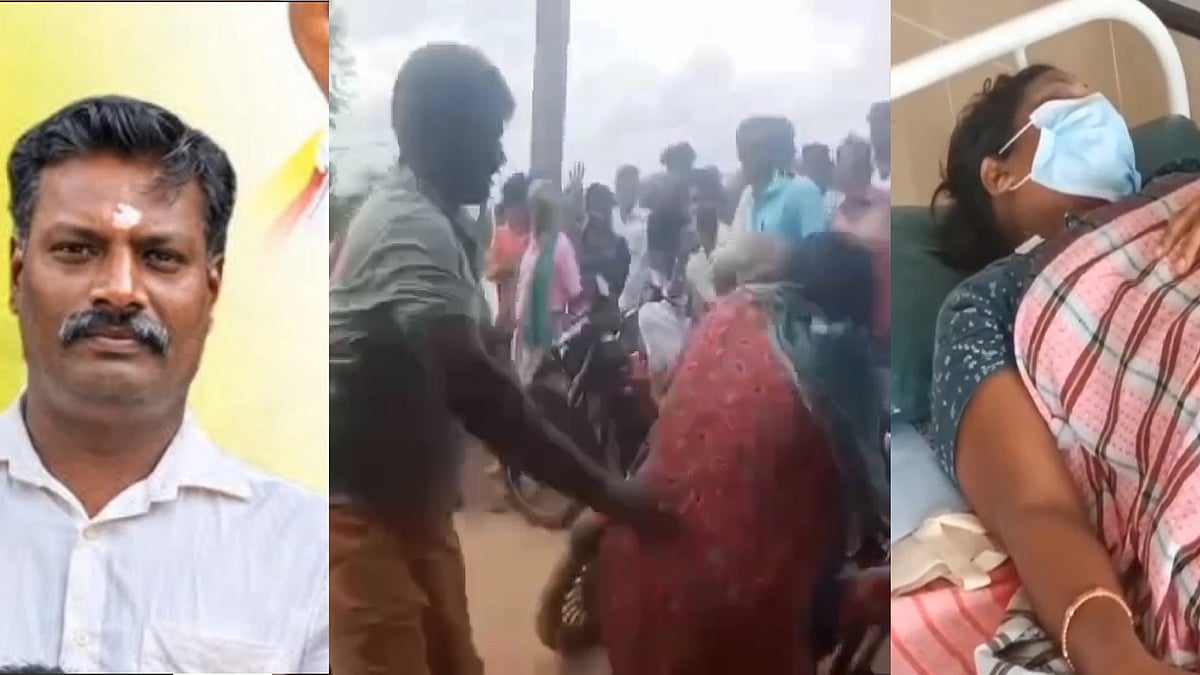 கோவில் குடமுழுக்கில் பிரச்சனை.. தட்டிக்கேட்ட பெண்ணை கொடூரமாக தாக்கிய தவெக நிர்வாகி -கொந்தளிக்கும் மக்கள்!