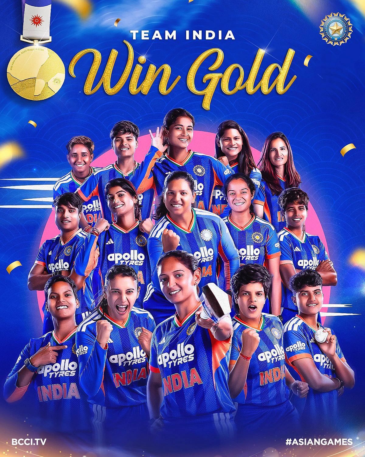 ஆசிய விளையாட்டுப் போட்டிகள் 2026 : தங்கத்தை தட்டித் தூக்கிய இந்திய மகளிர் கிரிக்கெட் அணி!