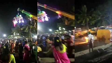 கோவில் திருவிழாவில் நடந்த கொடூர சம்பவம்! கிரேன் சரிந்து விழுந்து 4 பேர் பலி!